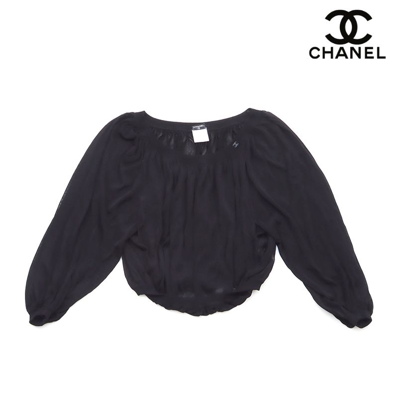 CHANEL シャネル 長袖シャツ メッシュトップ サイズ42 2006年 ブラウス ココマーク 大幅 げ