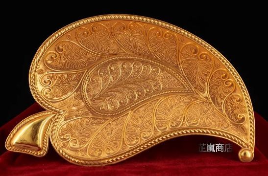 銅 細工 鎏金葉盤 果実盤 装飾品 工芸品 美術品 置物 銅 細工 鎏金葉盤 果実盤 装飾品 工芸品 美術品 置物 - メルカリ