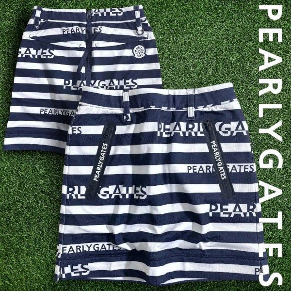 ワック】ゴルフ スカート UVカット 吸水速乾 ストレッチ モノクロ 黒