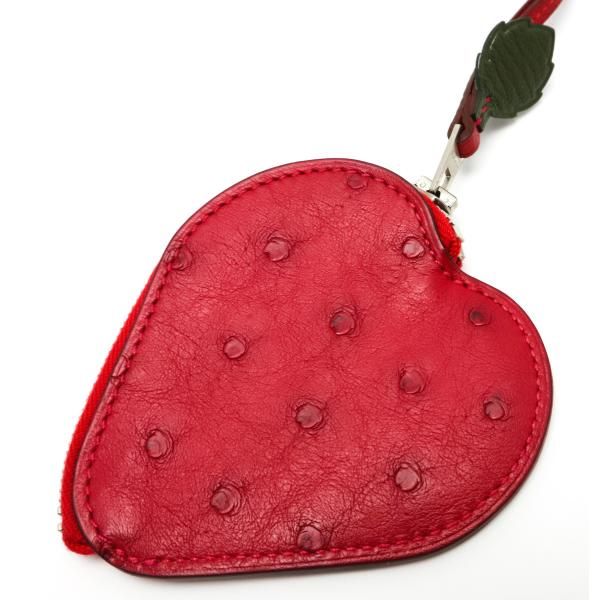 美品　HERMES エルメス　ケース　オーストリッチ　レッド　70 美品 HERMES エルメス ケース オーストリッチ レッド 70 HERMES