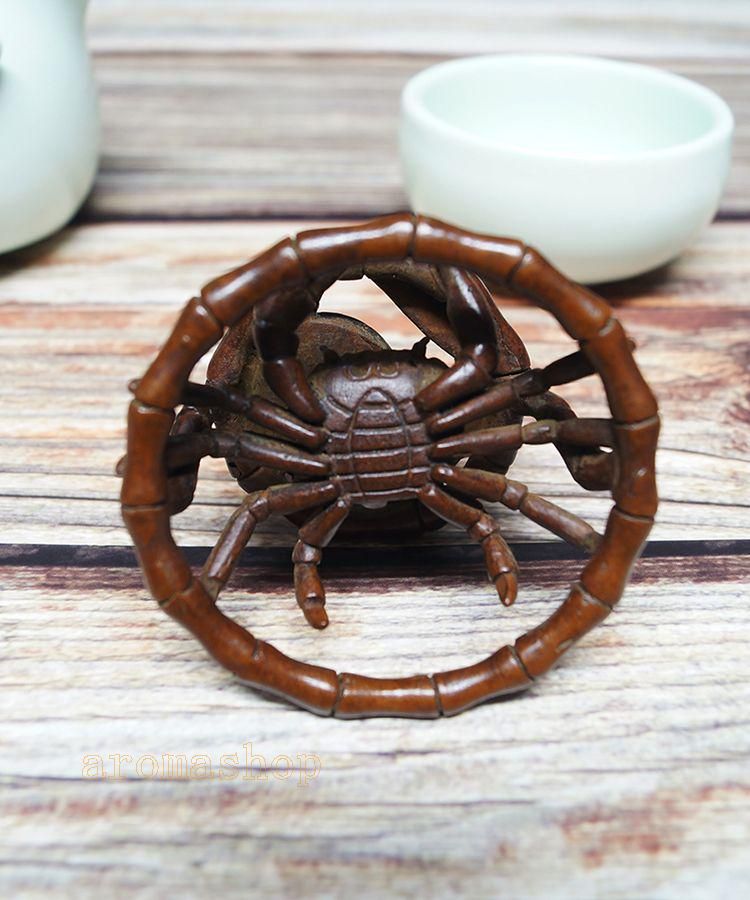 銅 細工 蟹籠 蓋置 蓋託 茶寵 倒流香 香塔 香道具 茶道具 装飾品