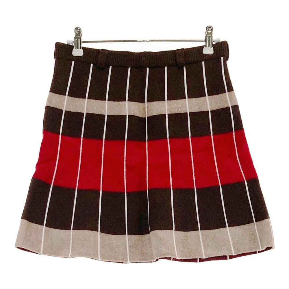 アルチビオ　ストライプデザイン スカート　赤 36サイズ ARCHIVIO アルチビオ ニットスカート ストライプ柄 レッド系 36