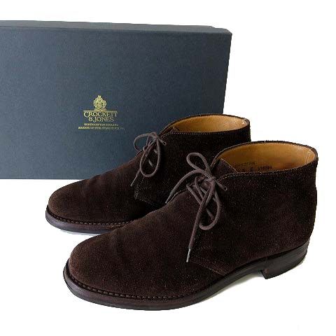 クロケット ジョーンズ JONES チルターン ブーツ チャッカブーツ 本革 スエード レザー UK 5 E ダークブラウン 24 0 cm 英国製 くつ 靴 シューズ 小さいサイズ スラックス ダウンジャケット