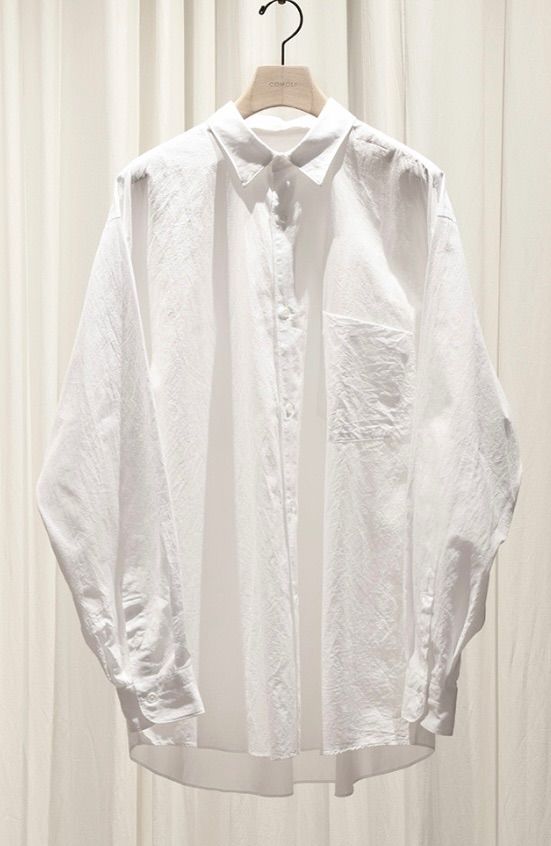 今期25ss comoli シャツ コモリシャツ comoliシャツ 白 ホワイト