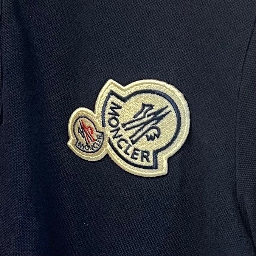 MONCLER モンクレール ポロシャツ 半袖 ダブルワッペン ネイビー M