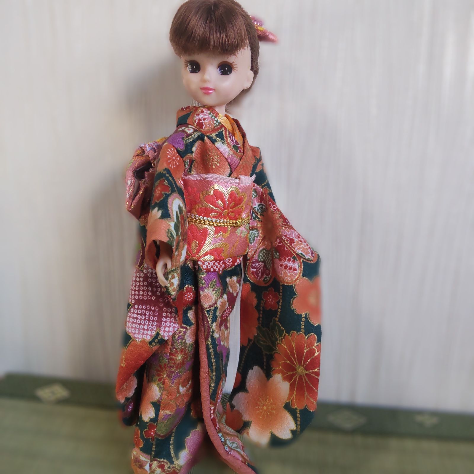 リカちゃん 振袖 緑×ピンク 203 - メルカリ