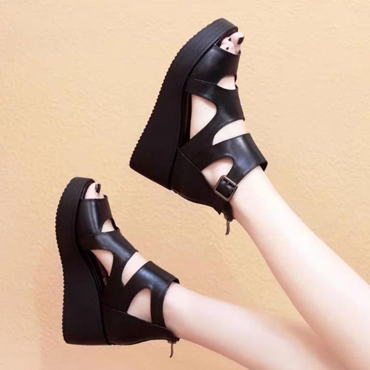 オープントゥ ハイヒール 厚底サンダル レディース ブーツサンダル