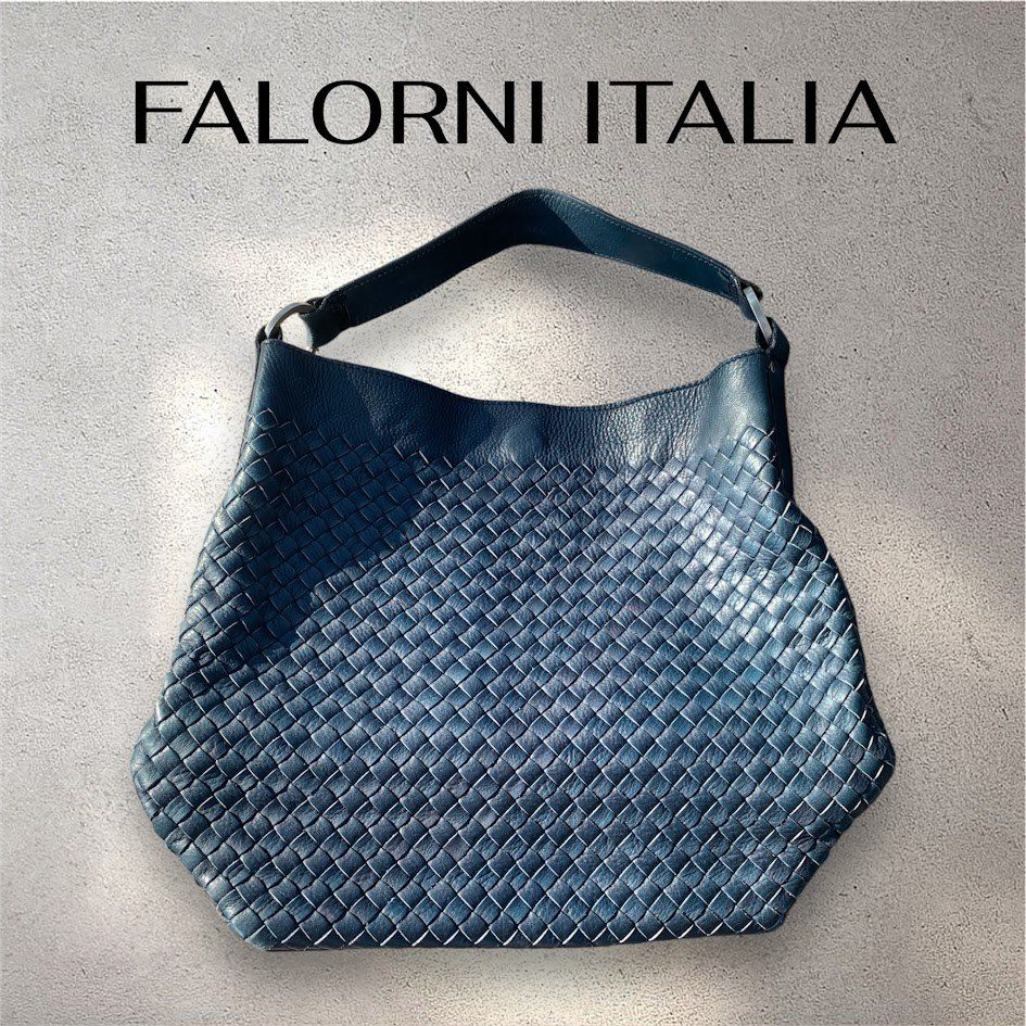 ☆ FALORNI ファロルニ intrecciato イントレチャート ハンドバッグ 