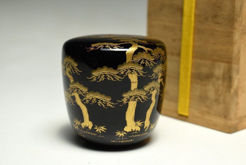 蔵C9558f 茶道具 松竹梅蒔絵螺鈿 棗