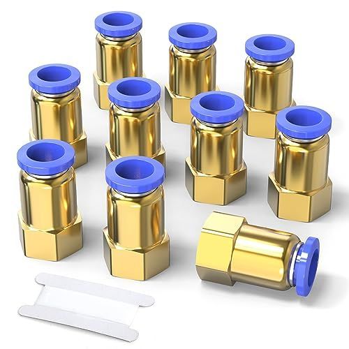 10mm x 1/4PT_10 TAILONZ PNEUMATIC 内ネジスルー10mmスリーブケース外径x 1/4インチPTネジプッシュジョイントPCF10-02(10箇)