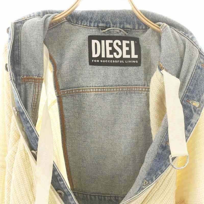 DIESEL - ディーゼル DIESEL デニムドッキング ニット ブルゾン ブルー ブラック ディーゼル DIESEL ニット デニム ドッキングジャケット
