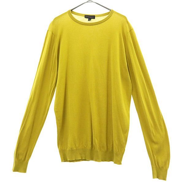 ジョンスメドレー イギリス製 長袖 ニット S イエロー JOHN SMEDLEY セーター メンズ 古着 【231217】 メール便可