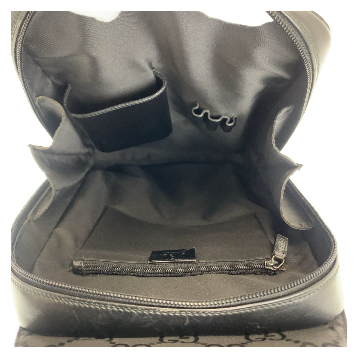 美品 GUCCI グッチ GG柄 GGナイロン ブラック 黒 シルバー金具 