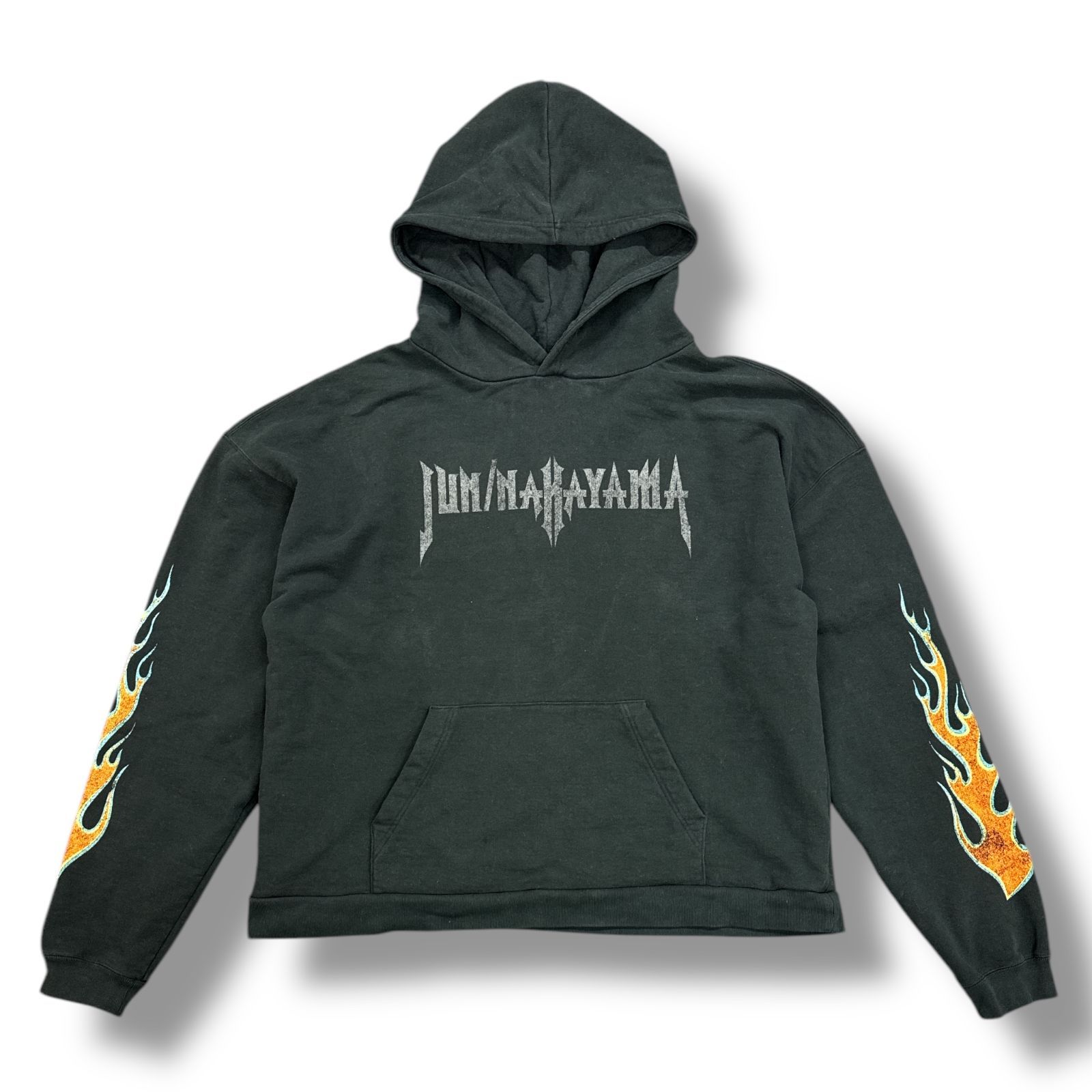 参考上代45100円 JUN/NAKAYAMA FLAME HOODIE / BLK フレイム 