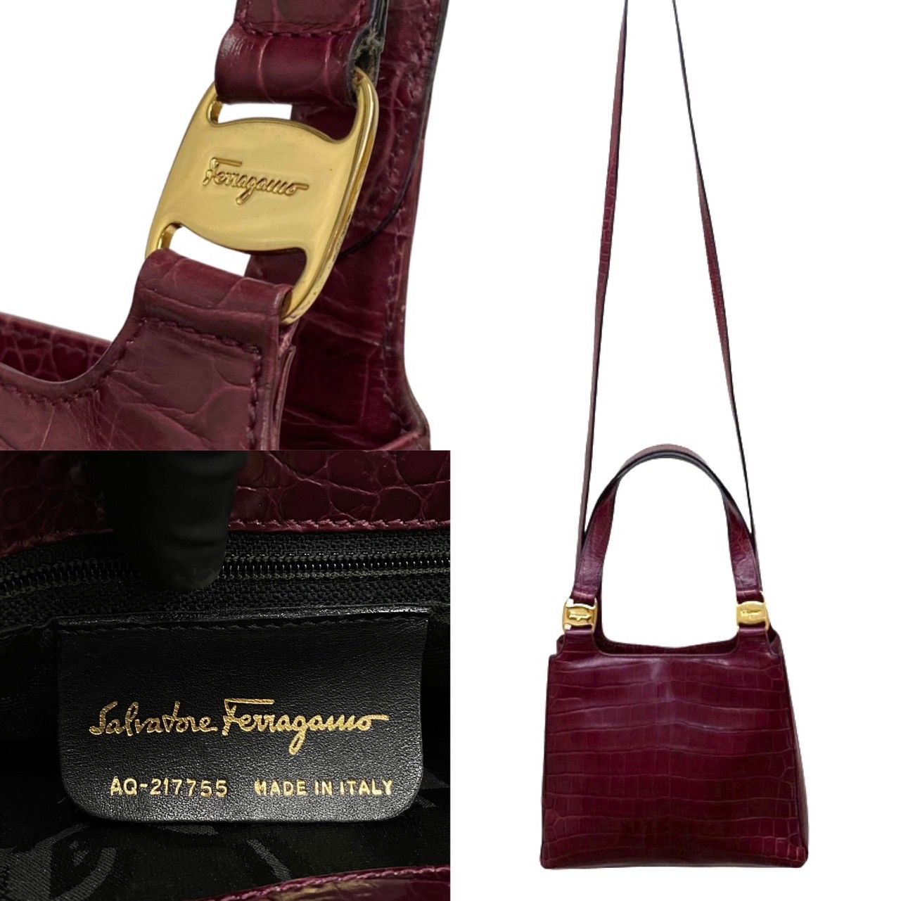 極 美品 Salvatore Ferragamo サルヴァトーレフェラガモ ロゴ ヴァラ 