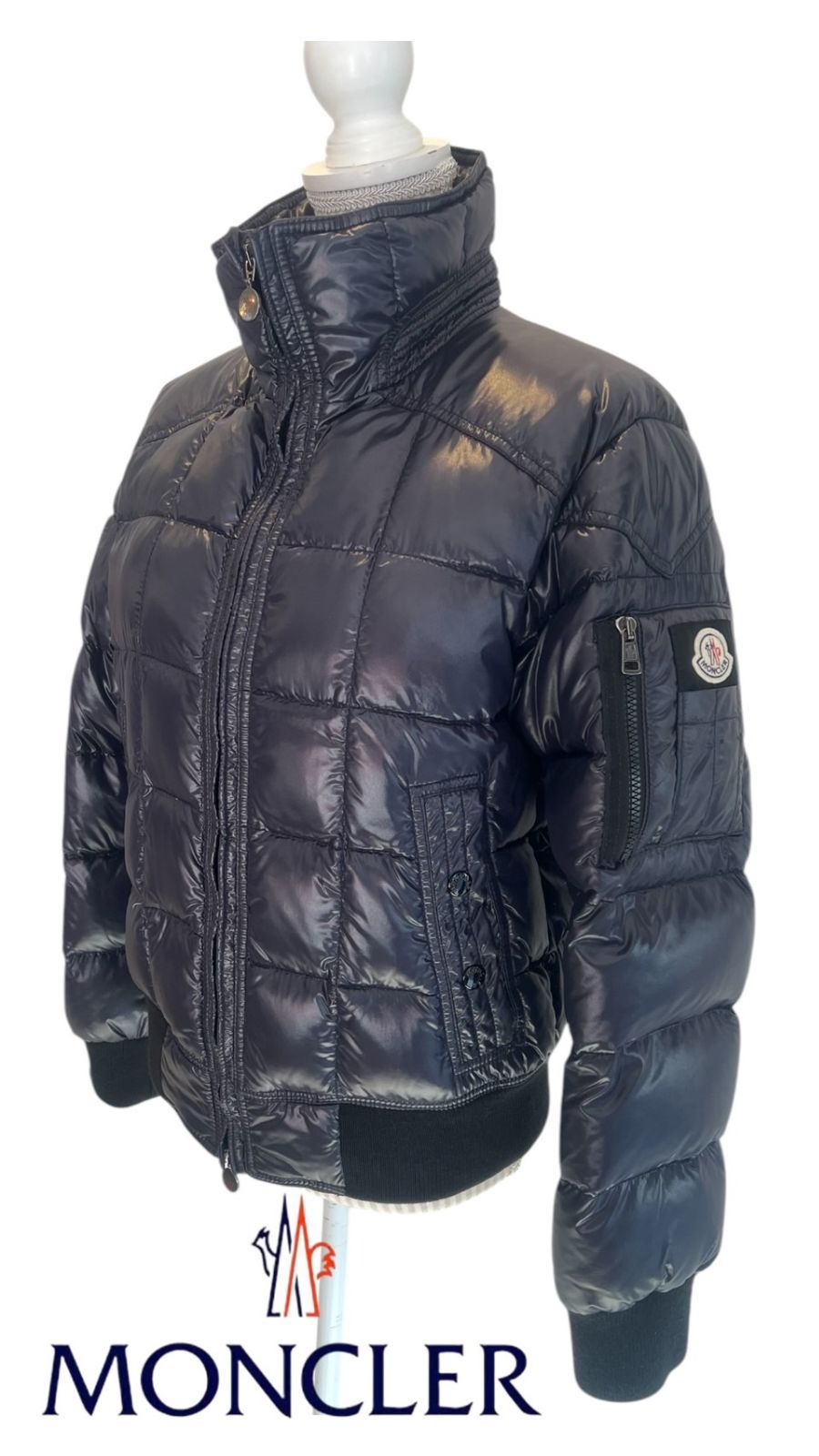美品 MONCLER モンクレール ダウンジャケット コミックタグ有り メンズ レディース オーバーン ダウン アウター サイズ0
