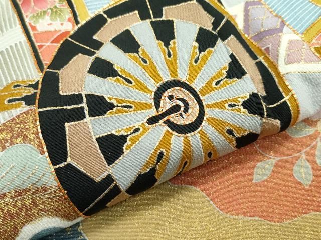 平和屋本店■極上　京友禅の第一人者　松井青々　黒留袖　駒刺繍　御所車花松文　暈し染め　金彩　逸品　CZAA2804s5 平和屋本店□極上 京友禅の第一人者 松井青々 黒留袖 駒刺繍 御所車花