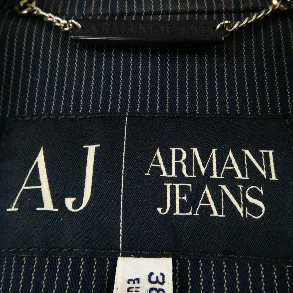 タグ付き♡ アルマーニ ARMANI 羊革 花柄刺繍 中綿 ライダース L 44 ARMANI JEANS アルマーニ ジャケット EU38 S相当 コットン他