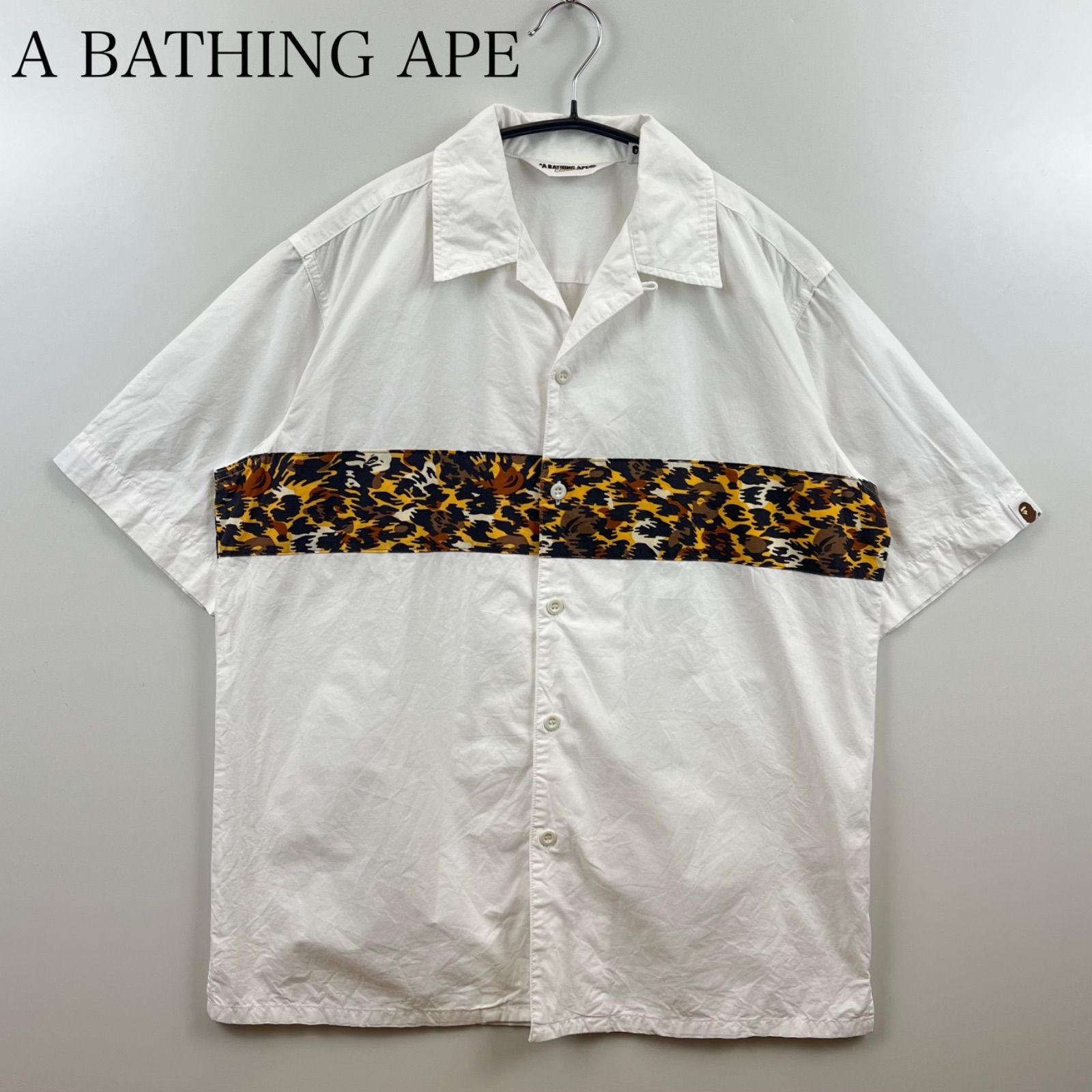 マルチカモ 半袖シャツa bathing ape camo エイプ迷彩 アロハシャツ Aloha camo Blue Mサイズ a bathing ape BAPE 半袖
