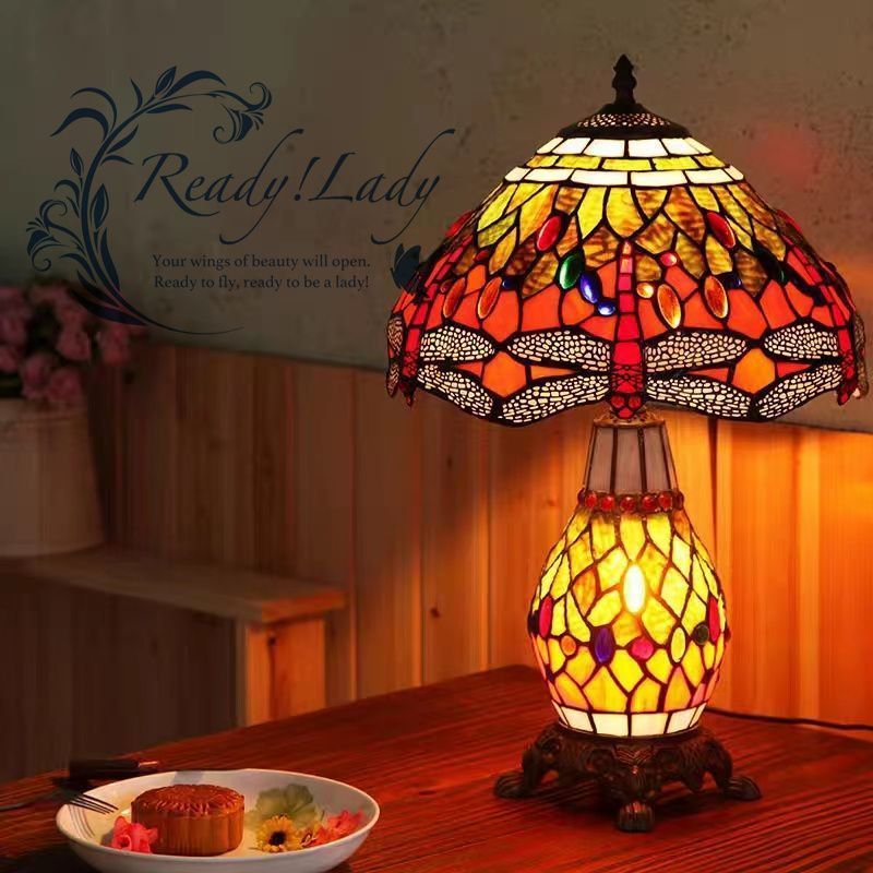 アンティーク】希少大型ステンドグラスランプ 【アンティーク】希少