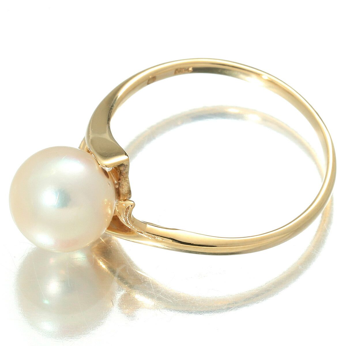 ミキモト 1粒パールリング 指輪 アコヤ真珠 8.23mm K14 13号 MIKIMOTO  