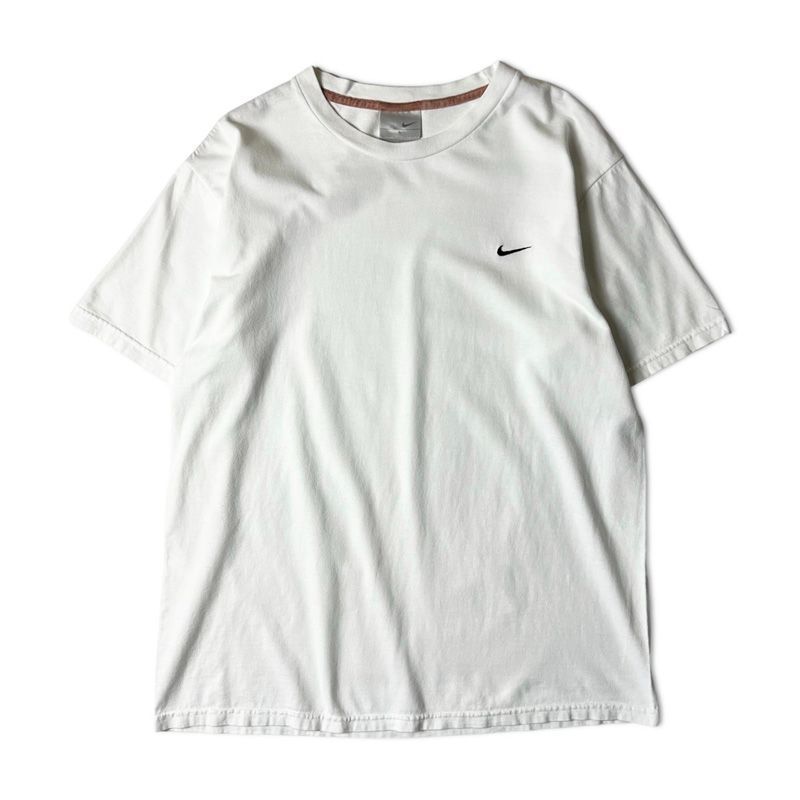 00s NIKE スウォッシュ ロゴ 刺繍 半袖 Tシャツ L / 00年代 オールド