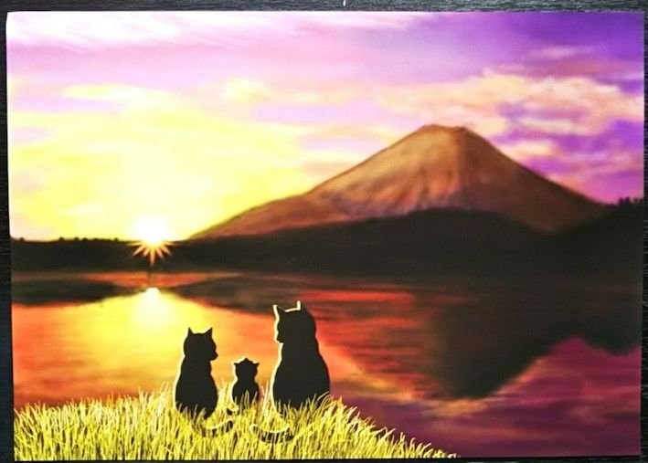 オリジナルポスター６種類セット A４サイズ 富士山 猫 河口湖 精進湖