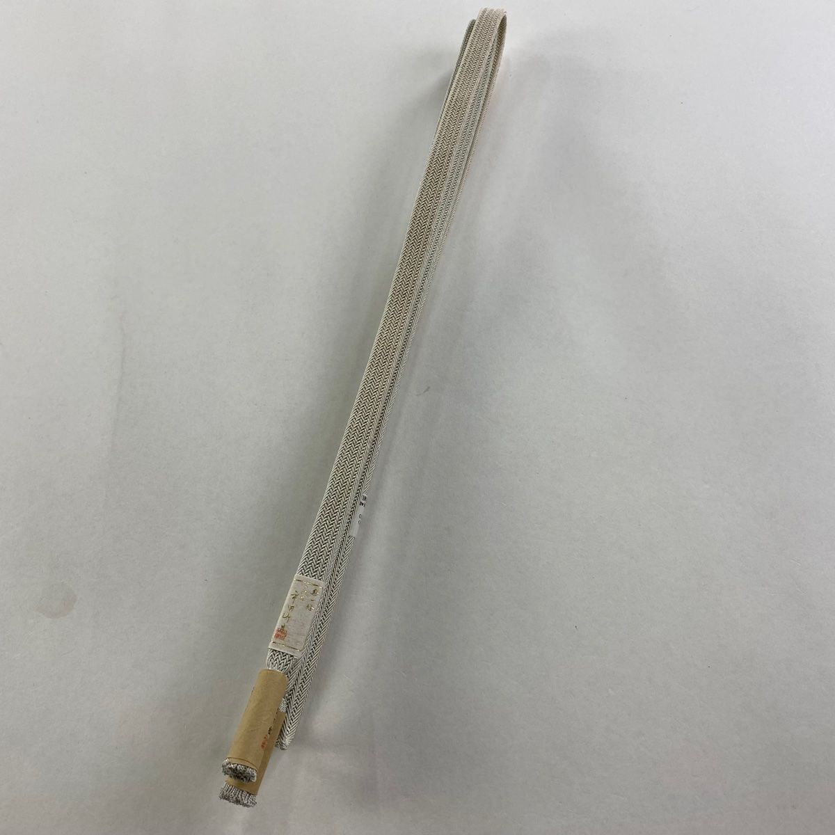 帯締め 秀品 平田紐 ぼかし柄 灰白 正絹 和装小物