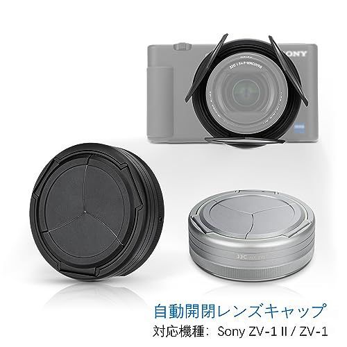 シルバー 【Sony ZV-1 / ZV-1 II 】JJC オートレンズキャップ ソニー Sony ZV-1 / ZV-1 II ZV-1 Mark  II 対応 自動開閉レンズキャップ レンズ保護 レンズカバー 防塵 耐スクラッチ シルバー