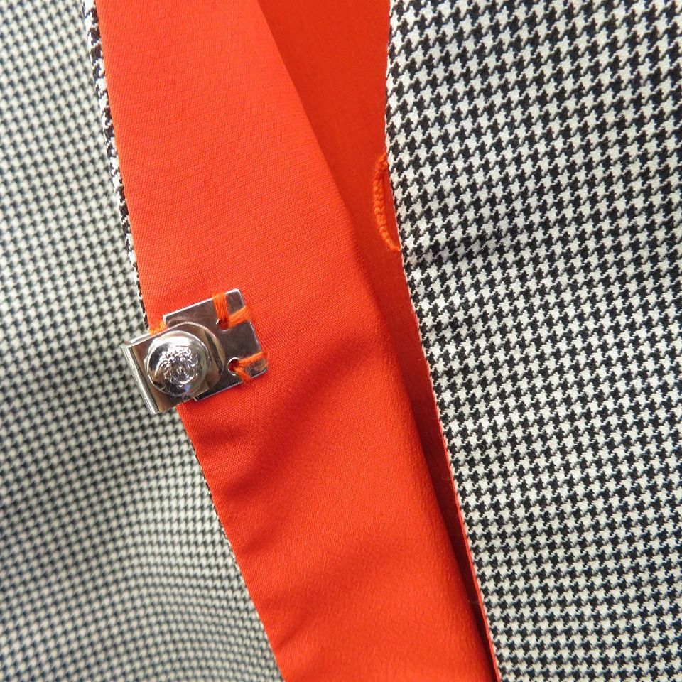 GIANNI VERSACE ノーカラージャケット　ブラック　イタリア製 メドゥーサ ビギー シングルブレスト ブレザー ブラック