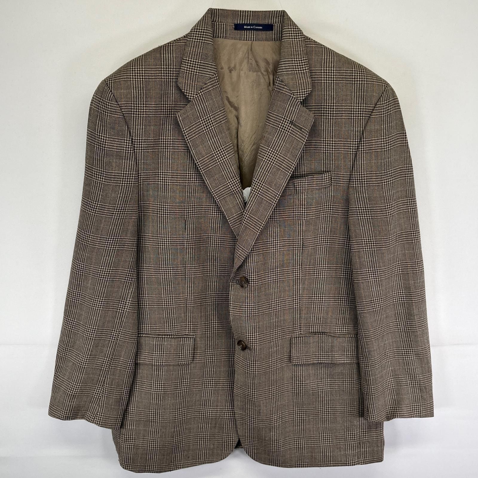 美品 ラルフローレン ジャケット テーラードジャケット リネン 千鳥格子 大きい 古着 ラルフローレン RALPH LAUREN テーラードジャケット