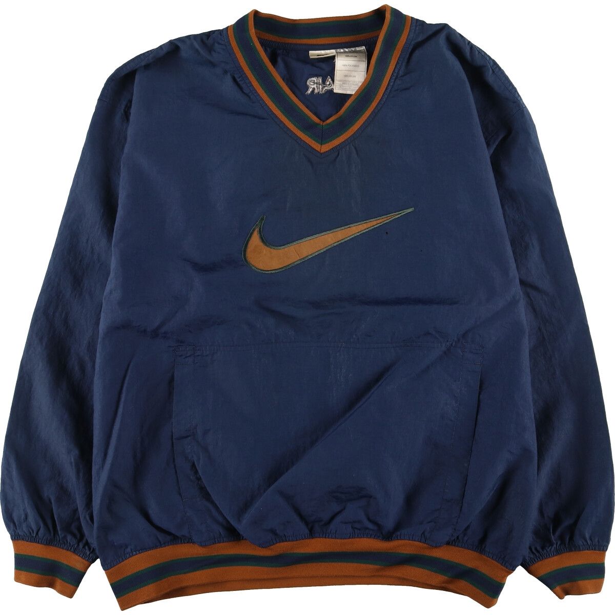 NIKE 古着 90年代 ナイキ Vネック ナイロンプルオーバー メンズL