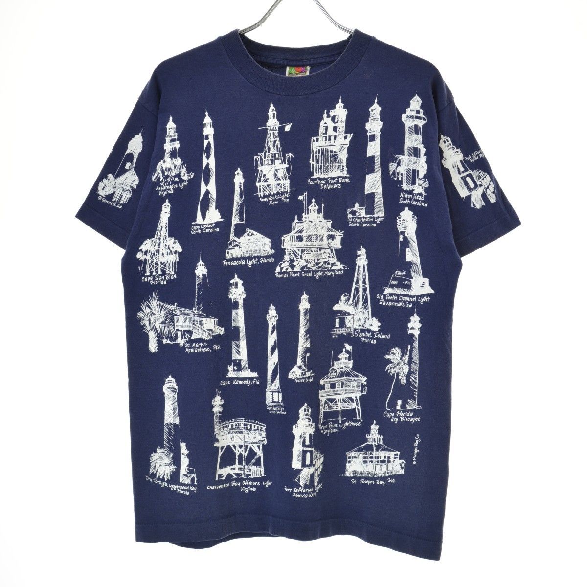 L【FRUIT OF THE LOOM / フルーツオブザルーム】～90s USA製 MICHIGAN RAG CO. 灯台半袖Tシャツ