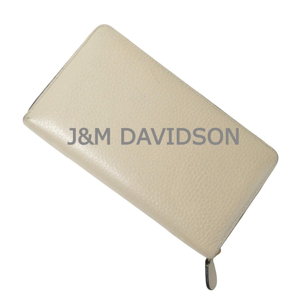 J-M DAVIDSON ジェイアンドエムデヴィッドソン シボレザー 小銭入れあり ラウンドジップ 長財布 ロングウォレット ベージュ