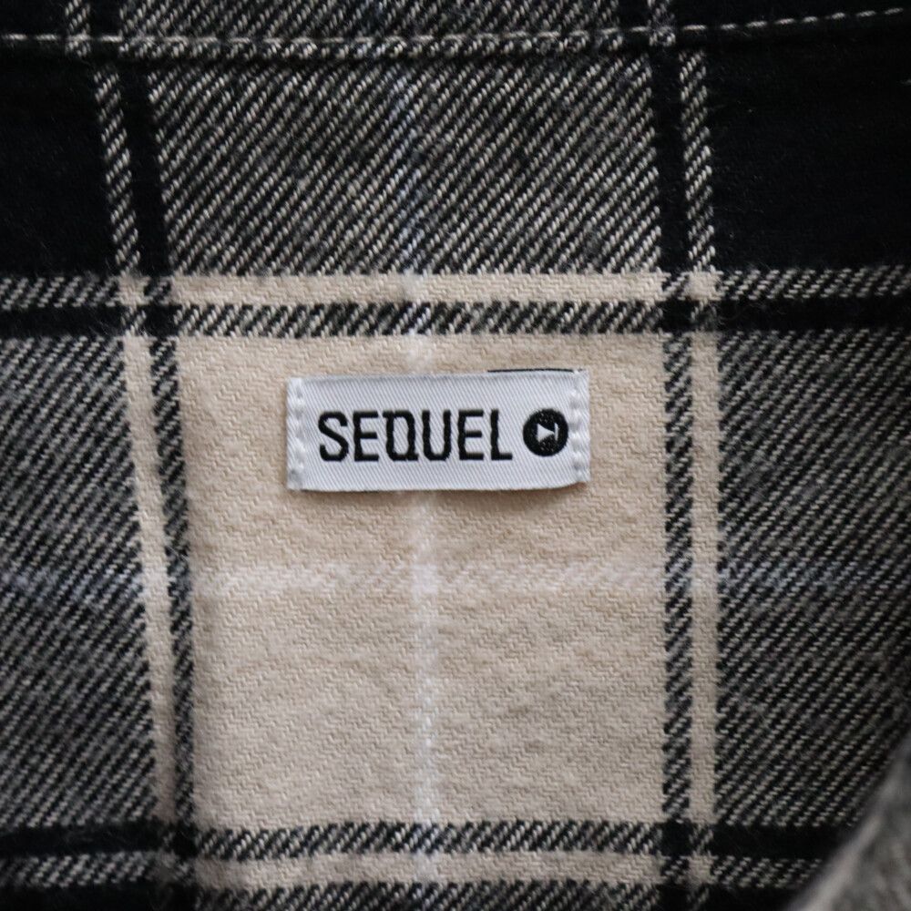 SEQUEL (シークエル) 23SS LINE NEL CHECK SHIRT リネン 切替 チェック 
