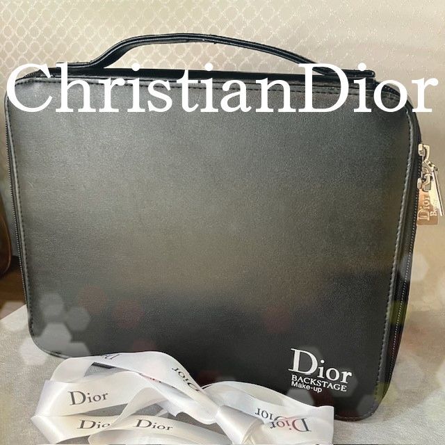 クリスチャンディオール　Dior　ノベルティー　バニティ　メイクボックス　ブラックレザー