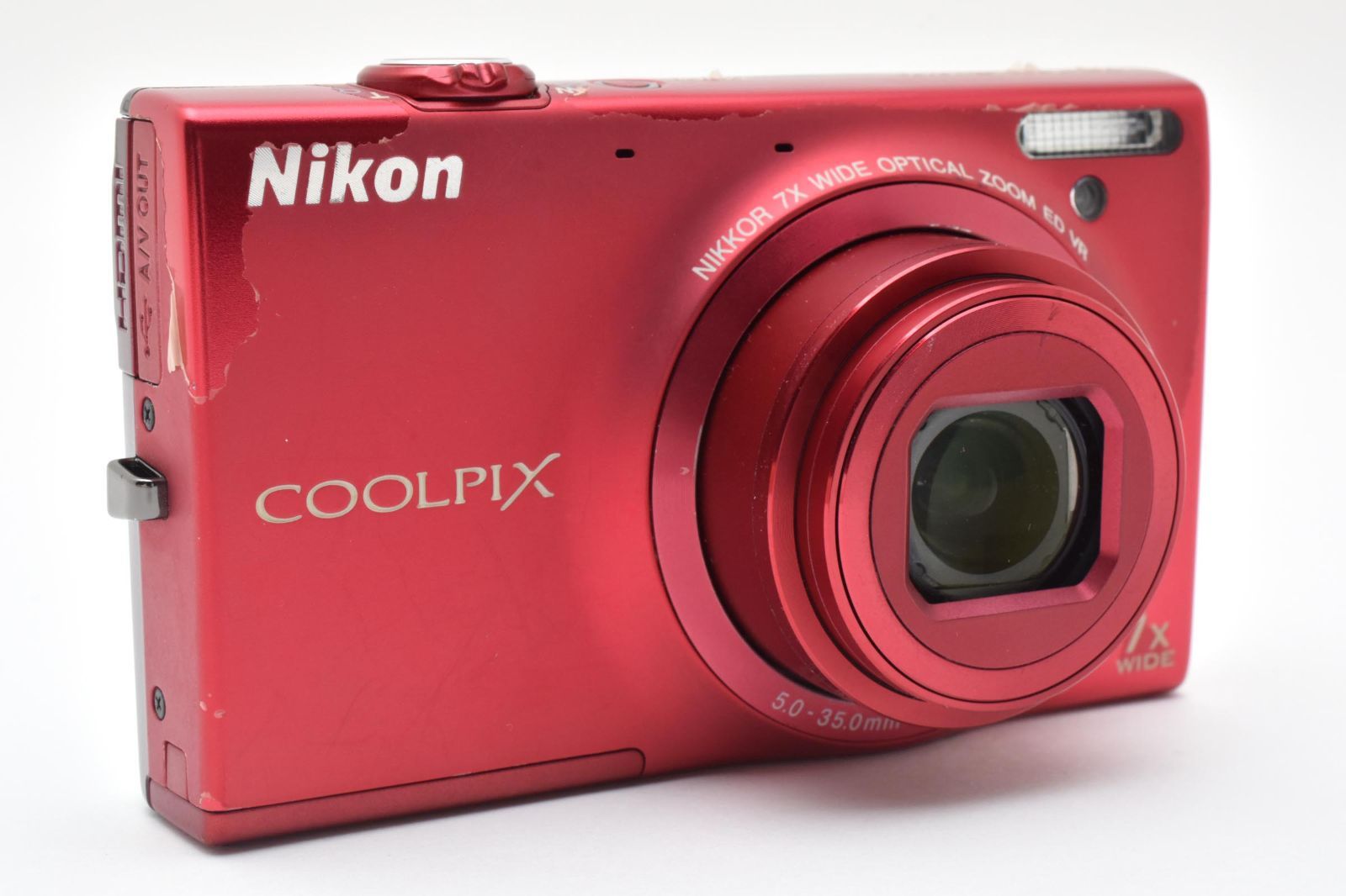 良品 Nikon coolpix S6100 レッド バッテリーチャージャーセット