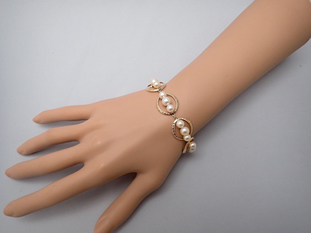 田崎真珠 K14 パール ブレスレット5.5-6.5mm 20.1g - メルカリ 