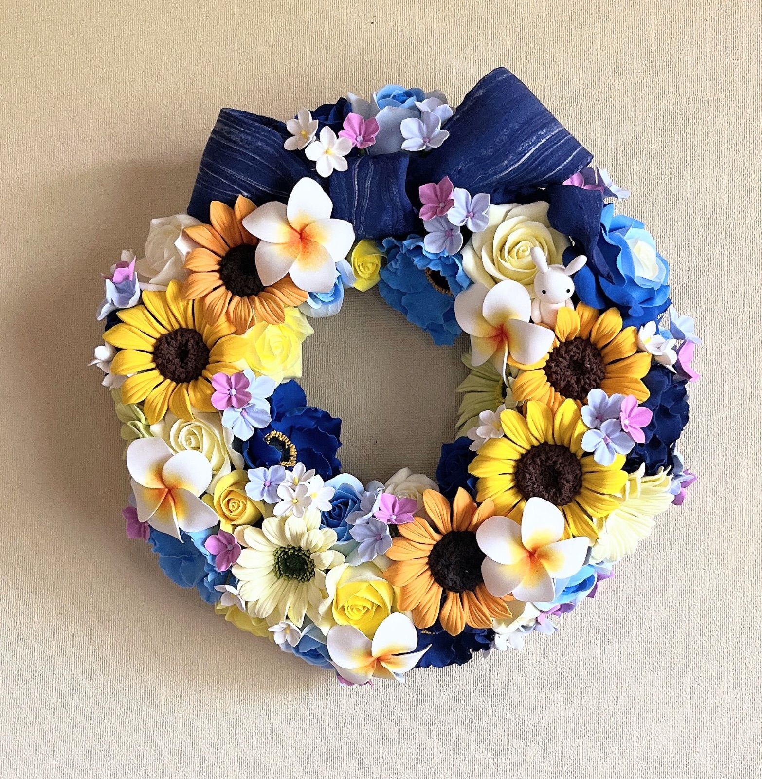 ハンドメイド／薔薇雑貨／リース／クレイフラワー／フラワー