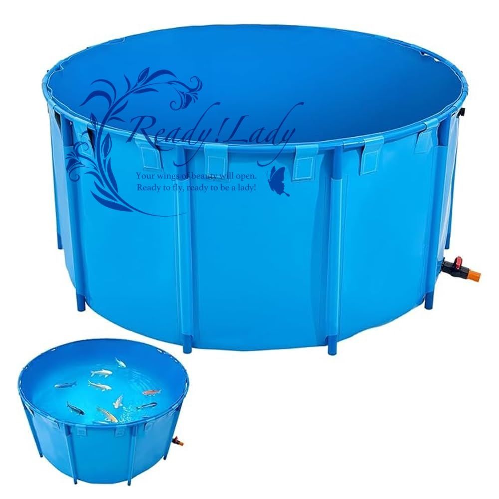 貯水タンク 円形キャンバス魚池 大型 養殖プール PVC折りたたみ式 家庭用 屋外用 鯉 海産物養殖 水族館プール池 養魚 エビ 水耕植物用 子供の水泳 庭の水の貯蔵 水やり花に使用することができインスト紫外線耐性 耐寒性 簡単設置 4x1.2m