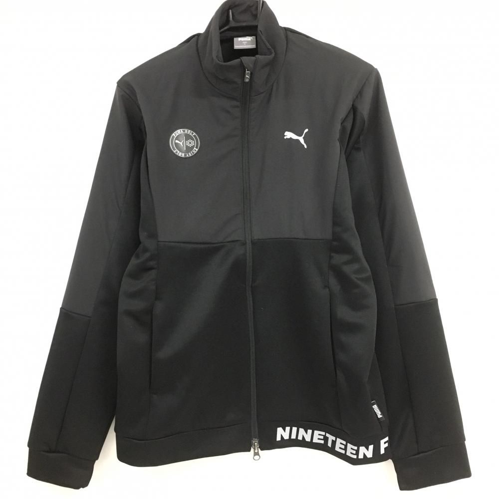 プーマ ジャケットブルゾン 黒 ワッペン 切替 メンズ M ゴルフウェア PUMA