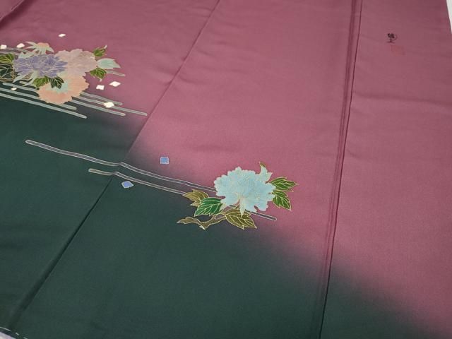 平和屋着物○友禅作家 城戸壇上 訪問着 舞花文 暈し染め 金彩 正絹