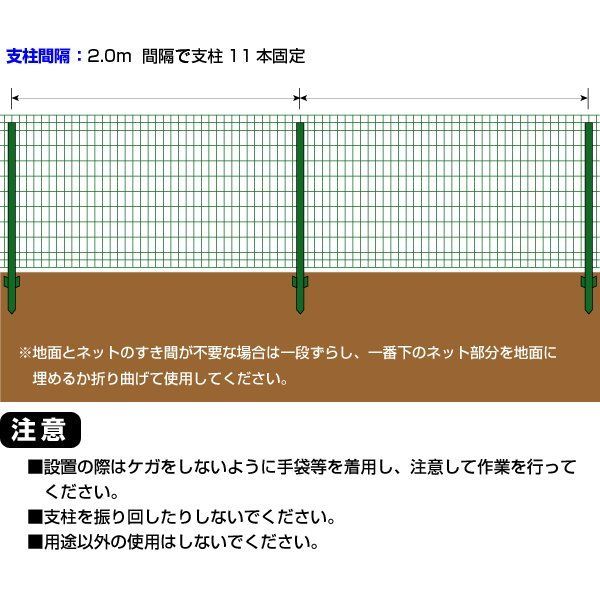 メルカリShops - 簡単金網フェンス・改良型 1200 ネット＋支柱セット