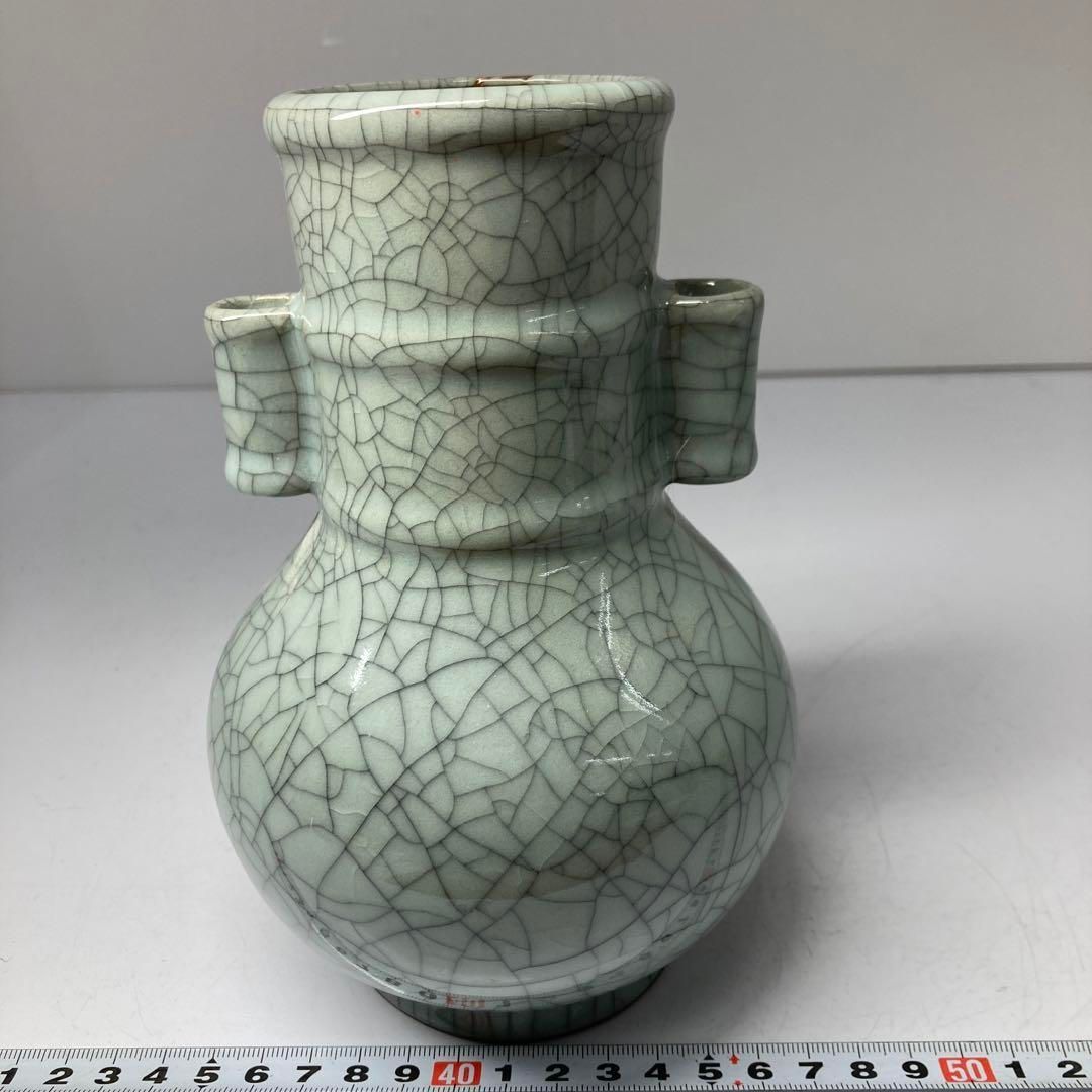 中国古窯　哥窯花瓶　高さ約14.5㎝　本Y7-0331☆1Fタエチ 中国古窯 哥窯花瓶 高さ約14.5㎝ 本Y7-0331☆1F