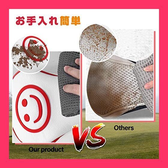 【スタッフおすすめ！】ゴルフクラブヘッドカバー 笑顔仕様 サンプルデザイン ゴルフヘッドカバー 高級レザー製 ウッドカバー ドライバー フェアウェイウッド ユーティリティ ハイブリッ