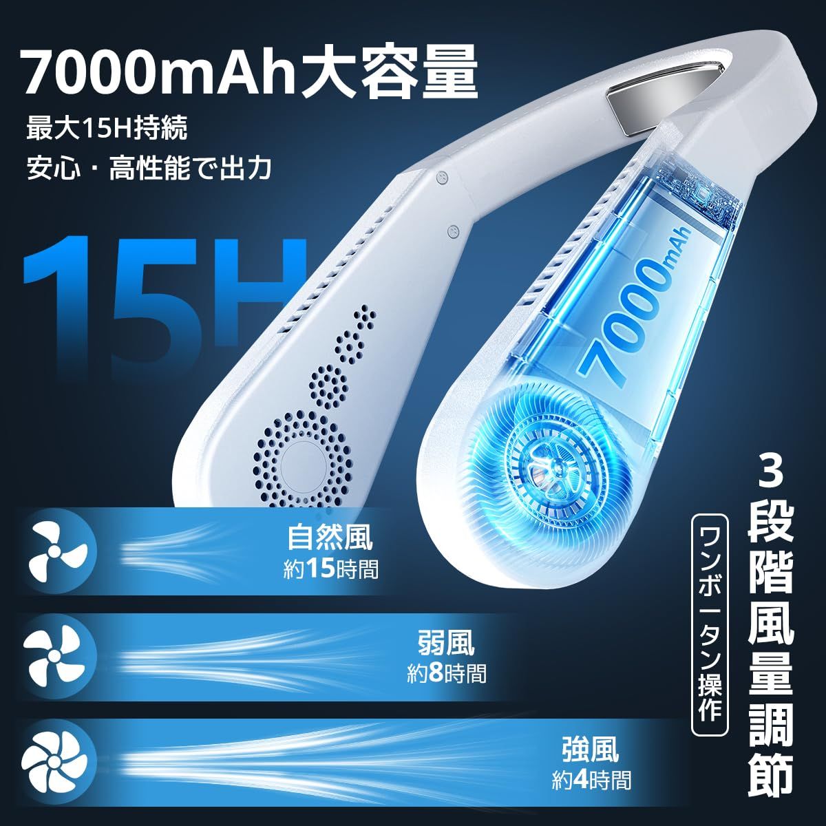 首掛け扇風機 ネッククーラー 携帯扇風機 冷却プレート 2025新登場
