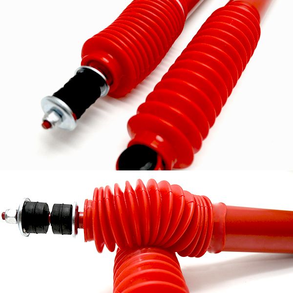 ハイエース 200系 ローダウン車用 ショックアブソーバー 1型 2型 3型 4型 フロント リア 1台分セット カスタム パーツ ローダウン ショック アブソーバー サスペンション リアショック 赤 レッド 改善