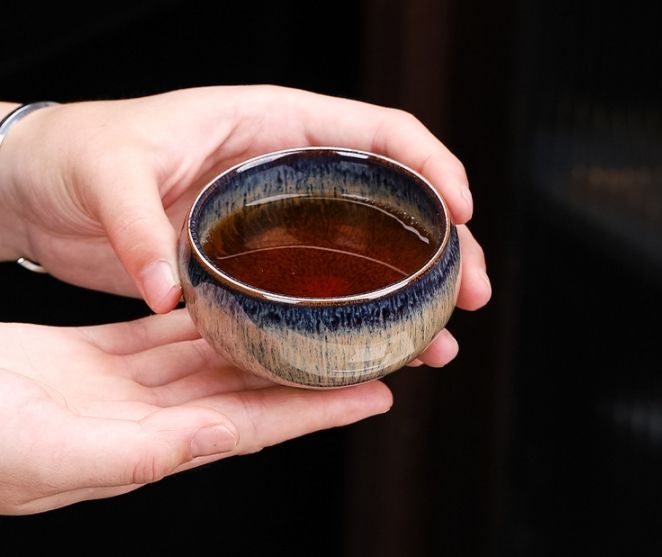 薩摩切子復刻藍色切子鉢L-F-34-BL カメイガラス