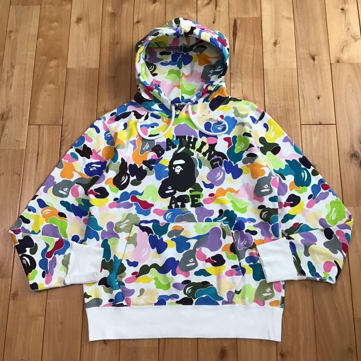 ☆美品☆ Multi camo カレッジロゴ プルオーバー パーカー Sサイズ a bathing ape BAPE pullover hoodie  エイプ ベイプ 迷彩 マルチカモ - メルカリ