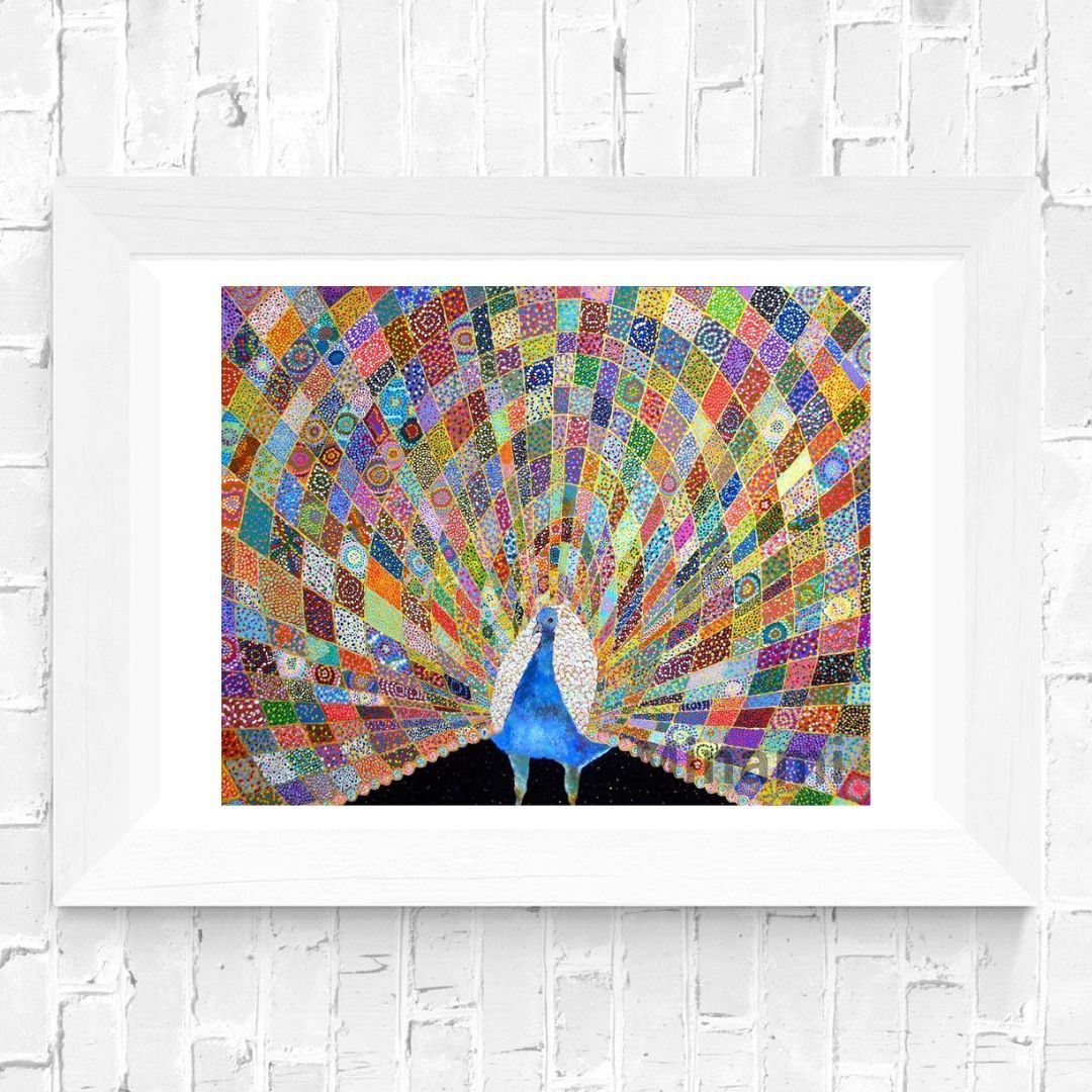 原画・ 手描き 額付アクリル絵画『小さな祝福』薔薇・バラ・ばら・花の